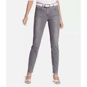 New Women Jeans BASLER Size 4 Gray Silver Skinny Denim
